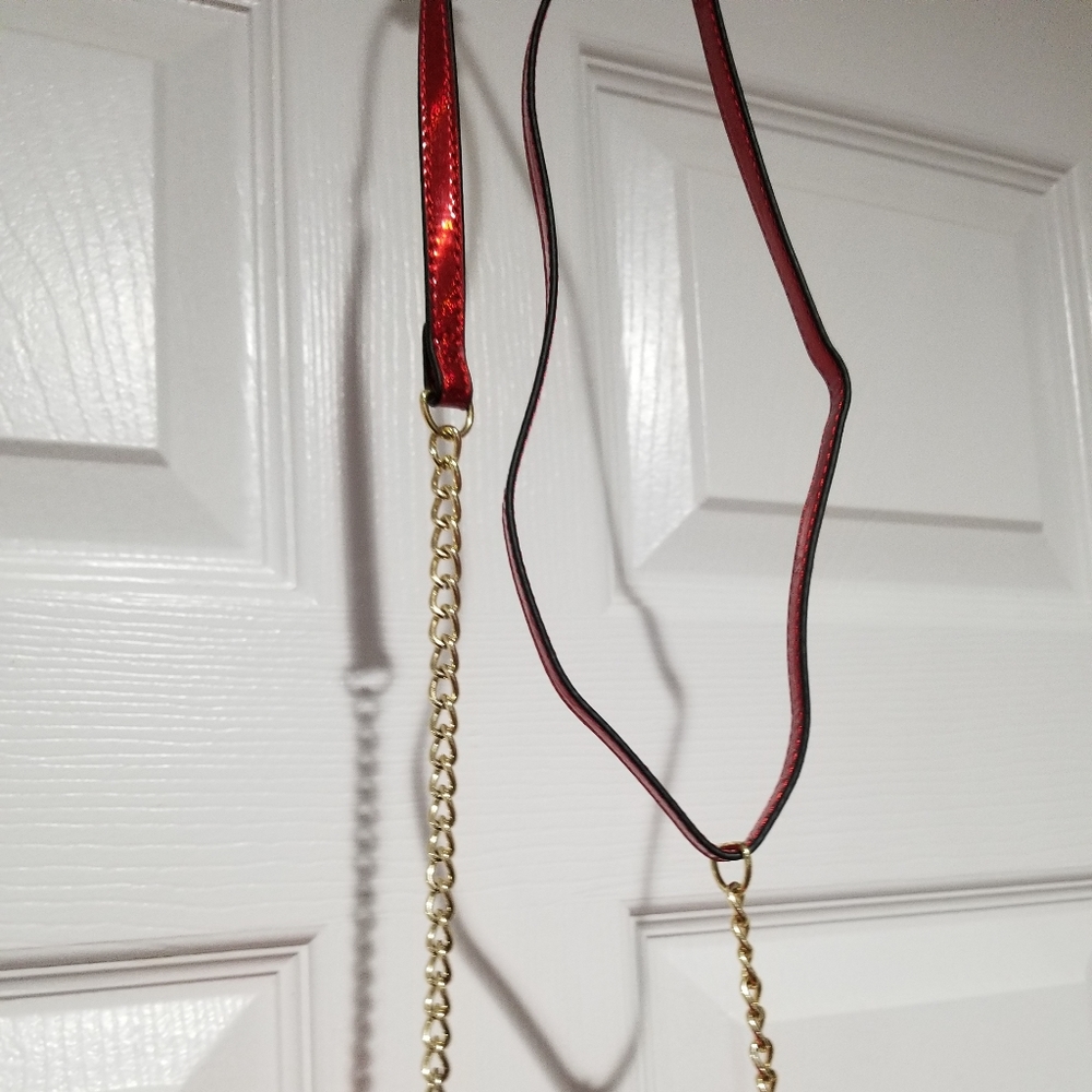 Juicy Couture Metallic Gold & Poppy Red Quilted Sofie Mini Crossbody Bag - Picture 8 of 15